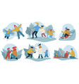 winter season weekend family wintertime leisure vector image