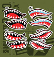 Flying tiger shark mouth sticker vinyl on green Vector Image