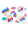 isometric infographic 3d graph chart data circle vector image
