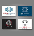 it and engineering logo company card set vector image