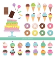 birthday set with different sweets vector image
