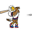 eagle sports baseball logo mascot vector image