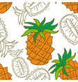 pineapple fruit pattern seamless template vector image