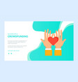 presentation palms with heart crowdfunding vector image