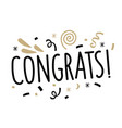congrats congratulations postcard stylish fashion vector image