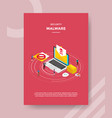 security malware people standing front laptop vector image