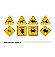 animals yellow warning signs vector image