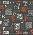 seamless pattern with capital and initial letters vector image vector image