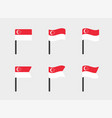 singapore flag icons set republic vector image vector image