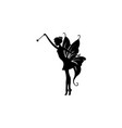 cute flying fairy with magic wand vector image vector image