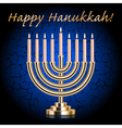happy hanukkah blue wish card vector image vector image