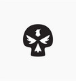 skull with phoenix face negative space icon logo vector image