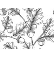 christmas pattern seamless background with acorn vector image
