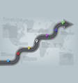 infographic world map road timeline layout vector image