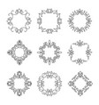 monogram set hand draw calligraphic logo vector image
