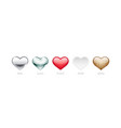 set of hearts from various materials vector image