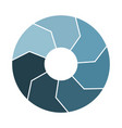 lifecycle circulation icon with 7 arrows seven vector image vector image