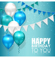 happy birthday colors on blue water background vector image vector image