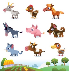 Collection farm animals Royalty Free Vector Image