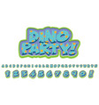 font design for english alphabets in dinosaur vector image