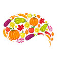 harvest festival background with fruits vector image