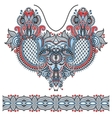 neckline ornate floral paisley embroidery fashion vector image