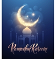 ramadan kareem greeting lettering card with moon vector image