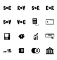 black bank icons set vector image