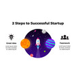 circle diagram startup infographic rocket vector image vector image