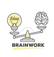 mechanism to compare value of brainwork vector image