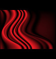 red silk fabric wave curve 3d background vector image