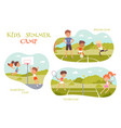 summer sport camp for children set boys and girls vector image vector image
