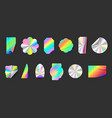 wrinkled hologram label stickers with folds vector image