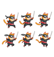 cat ninja jumping sprite vector image