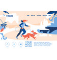 concept banner with young woman jogging large vector image vector image