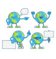 cute happy globe planet earth cartoons vector image
