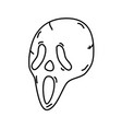 evil mask icon doodle hand drawn or black outline vector image vector image