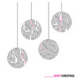 merry christmas printed circuit board card vector image vector image