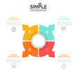 pie chart divided into 4 sectors with arrows vector image