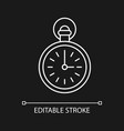 antique pocket watch white linear icon for dark vector image
