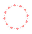 round frame with hearts template for valentine vector image vector image