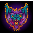 scary bat head face monster vector image vector image