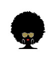 african woman afro curly hair and gold sunglasses vector image vector image