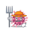 cheerfully farmer corona virus cartoon picture vector image