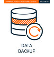 data backup colorful simple outline icon vector image