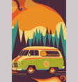 groovy classic car psychedelic or hippie style vector image