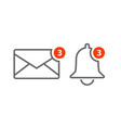 notification icon of bell alarm alert vector image vector image