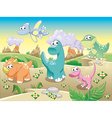 dinosaurs family with background vector image vector image
