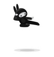 flying cute bunny ninja isolated on white vector image vector image