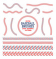 baseball laces set seam brushes red vector image vector image